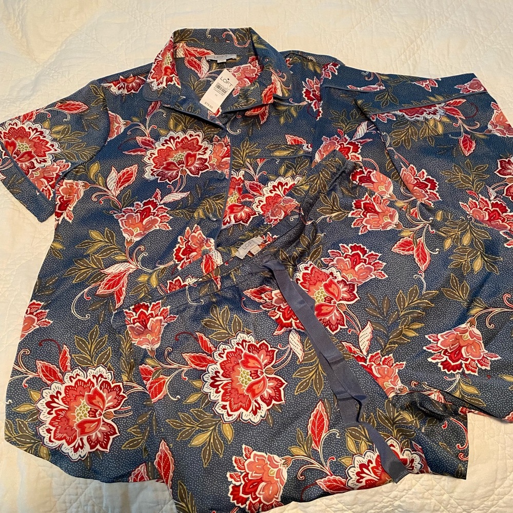 NWT LOFT Floral Pajama Set SZ M